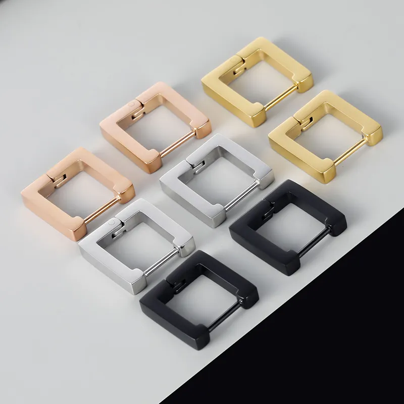 1-Par-Estilo-Simple-Estilo-Cl-sico-Color-S-lido-Pulido-Enchapado-Acero-Inoxidable-Oro-De-Rose-Plateado-Chapado-En-Oro-Aretes