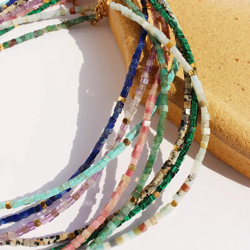 Piedra-Natural-Lat-n-Estilo-Simple-Estilo-Cl-sico-Con-Cuentas-Bloque-De-Color-Collar (2)