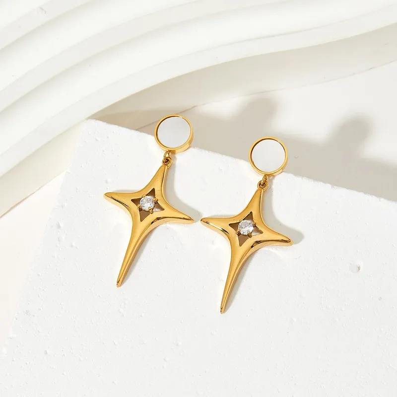 1-Pair-Simple-Style-Four-Eight-Pointed-Stars-Solid-Color-304-Stainless-Steel-16K-Gold-Plated-White-Gold-Plated-Gold-Plated-Drop-Earrings (2)