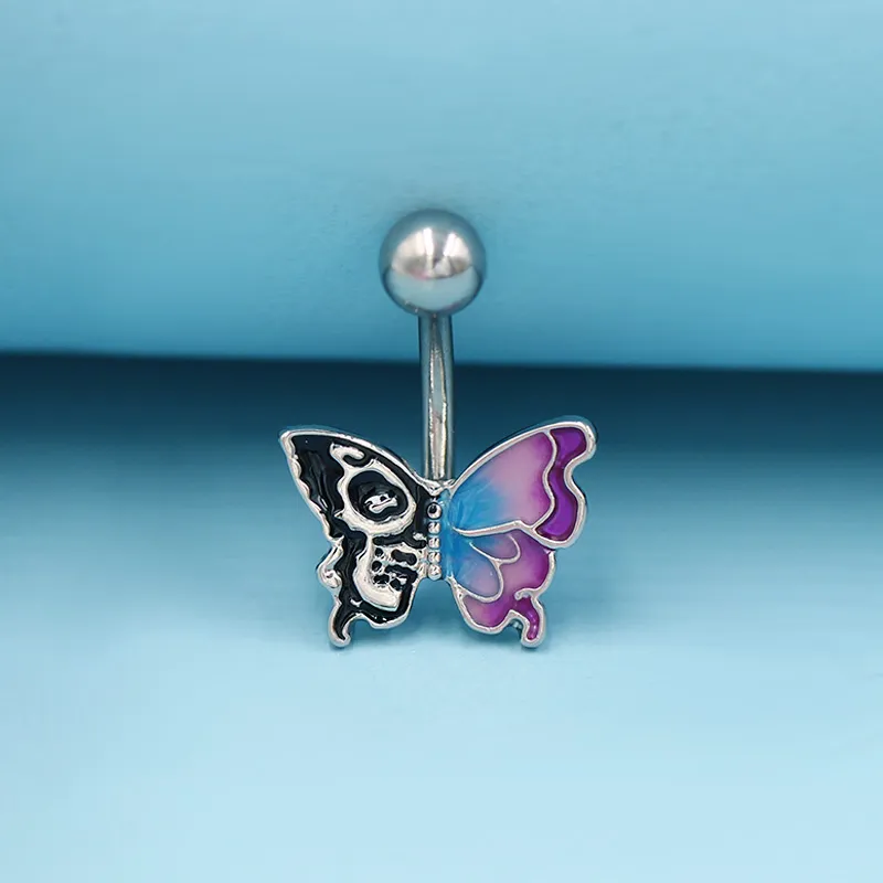 1-Piece-Belly-Rings-Simple-Style-Classic-Style-Butterfly-316-Stainless-Steel-Alloy-Plating-Inlay-Resin-Rhinestones-Glass-White-Gold-Plated-display-picture-6