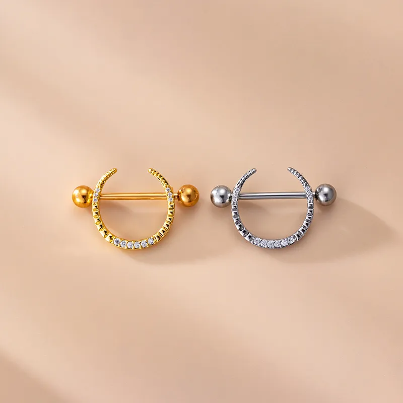 1-Piece-Nipple-Rings-Studs-Fashion-Leaf-Star-Moon-316-Stainless-Steel-Copper-Plating-Zircon