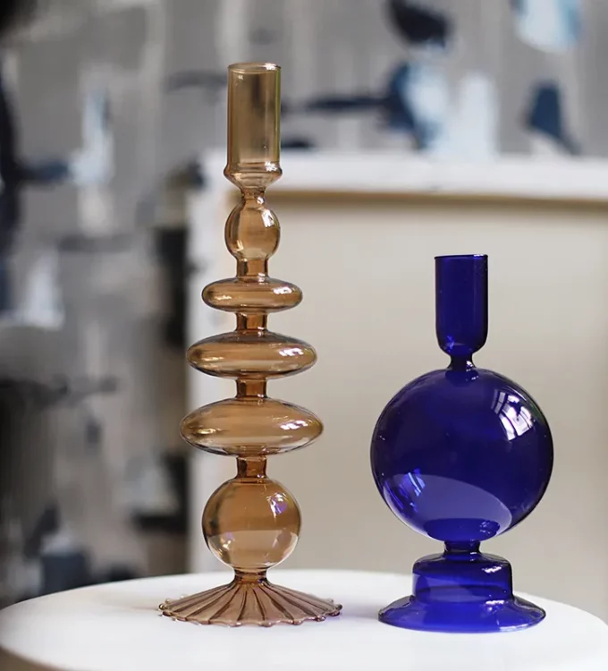 Linette Glass Candlestick