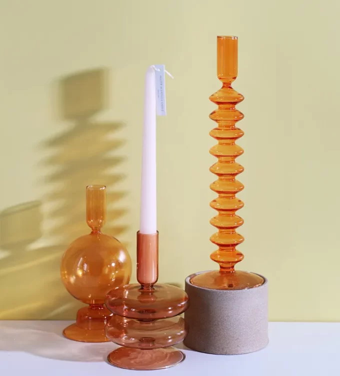 Linette Glass Candlestick