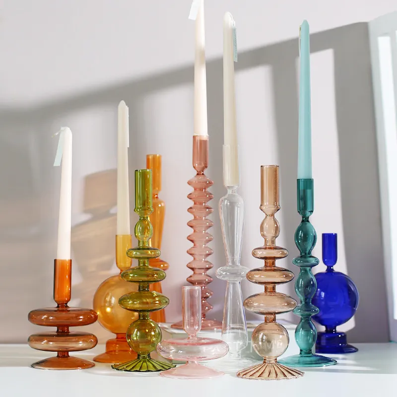 Creative-Simple-Glass-Candlestick-Vase-Crafts-Living-Room-And-B-B-Table-Decoration-Dried-Flower-Arrangement