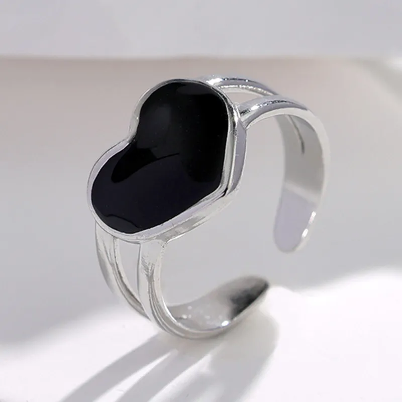 Fashion-Heart-Shape-Stainless-Steel-Enamel-Open-Ring-1-Piece (2)
