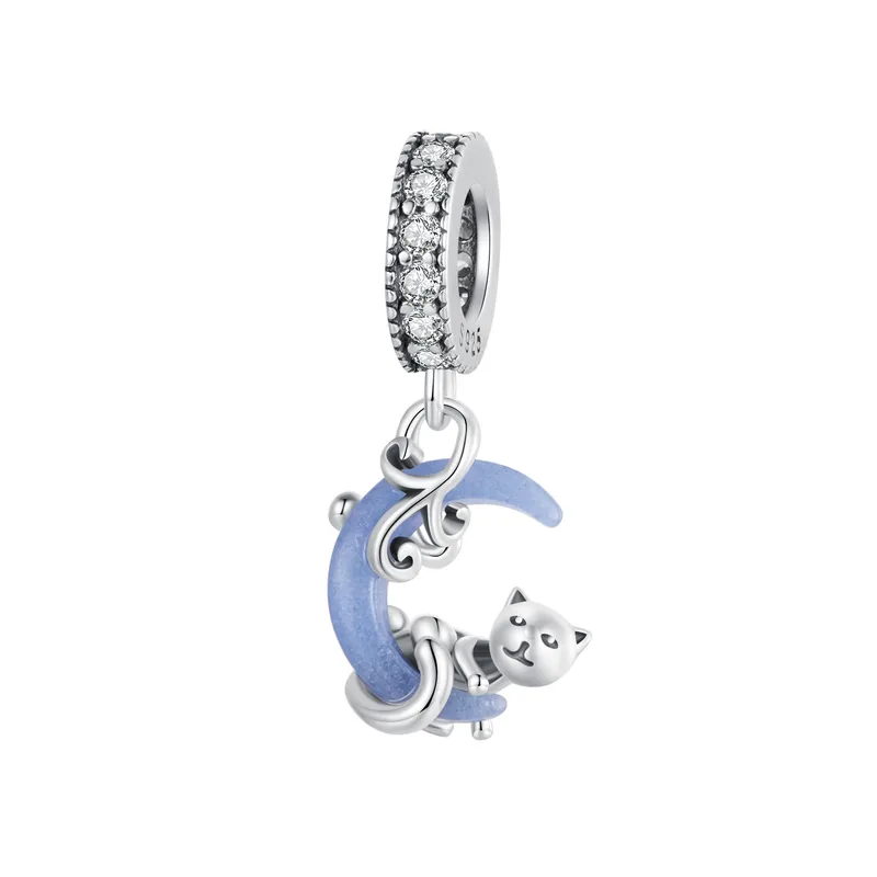 1-Pieza-Plata-De-Ley-925-Luna-Gato-Colgante-Accesorios-De-Joyer-a