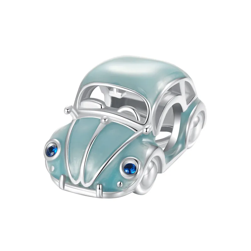 Aifule-Original-De-Dibujos-Animados-Verde-Coche-Con-Cuentas-S925-Plata-Esterlina-Exquisita-Pulsera-De-Bricolaje-Cuentas-Dispersas-Joyer-a-Que-Combina-Con-Todo