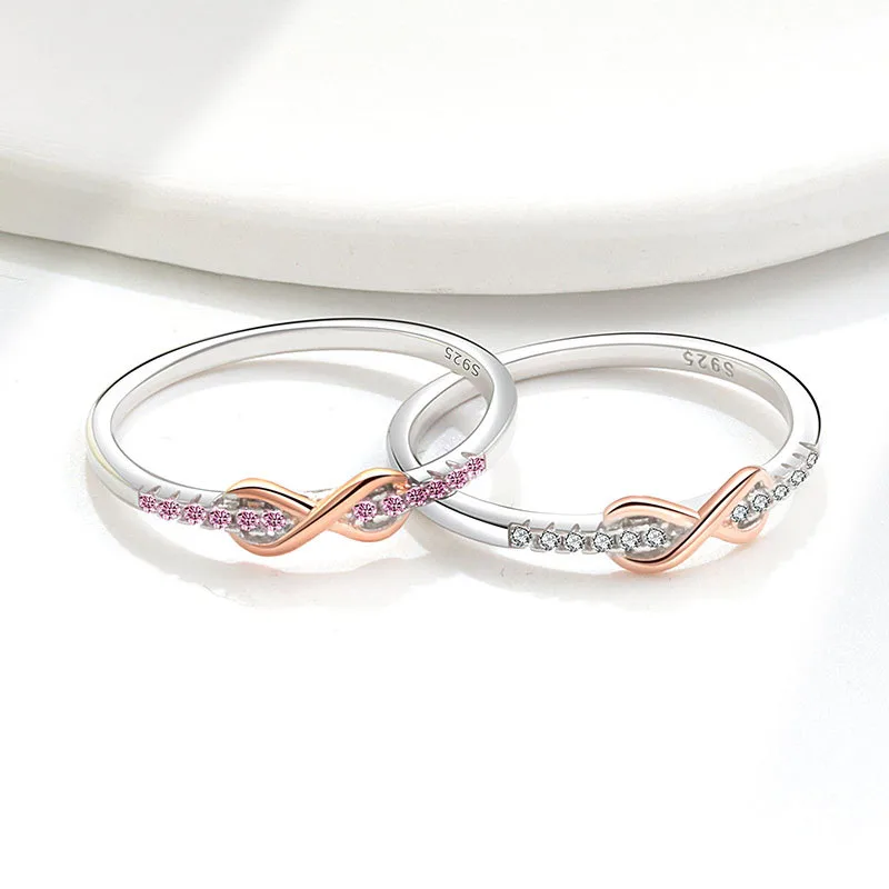 Plata-De-Ley-925-Circ-n-Infinidad-Anillos-Anillos-De-Plata-De-Ley-925